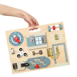 蒙特梭利教育感官玩具架活动板毡忙板精细运动技能教育学习玩具