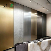 Panneau mural en PVC WPC composite en fibre de bois de bambou et de charbon de bois, style texture métallique, 1220*2440*8mm, feuille de cristal de carbone