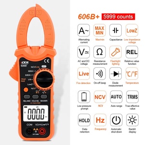 มิเตอร์วัดกระแสไฟฟ้าแบบดิจิตอล VICTOR 606B+ รุ่น 5999 นับค่าได้ถึง 600V 600A AC พร้อมฟังก์ชั่น NCV ทดสอบไฟฟ้าแรงดันสูงโดยไม่ต้องสัมผัส  พร้อมไฟฉายในตัว  วัดค่าความต้านทานต่ำ - Product Image 2
