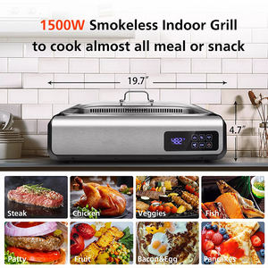 Barbecue électrique intérieur sans fumée 1500W avec plaques à <span class=keywords><strong>raclette</strong></span> antiadhésives pour barbecue - Product Image 5