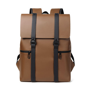 Custom Trendy Custom Leather Backpack Bags Men <b>Waterproof</b> College School Backpack <b>Back</b> <b>Pack</b> Backpack - Product Image 2