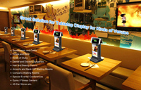 Innovadora Mesa interior alimentada por batería, pantalla táctil de doble cara de 7 pulgadas, pantalla de menú publicitario para restaurante, Bar, hoteles