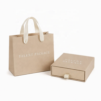 Elegantes Schmuck-Geschenkverpackungsset Luxuriöse Karton-Schubladenbox und Papiereinkaufstasche für Boutique-Schmuckgeschäfte