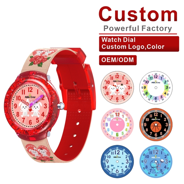 Fashion Watches 3ATM Waterproof PC Case Cartoon Design Analog Kids' Quartz 31MM Dial Shock Resistant Buckle Clasp PC Fabric Made