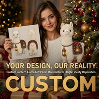 Porte-clés en peluche personnalisé OEM ODM, mascotte Llama Lanterne, nouveau personnage de Noël, jouet promotionnel CPC, cadeau de saison des fêtes