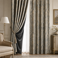 Rideaux occultants personnalisés en faux lin jacquard, ignifuges, imperméables, à motifs modernes, pour hôtel/villa/appartement