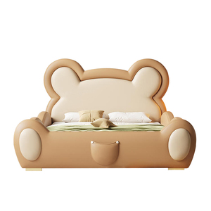 Letto per Bambini con Sponde di Sicurezza, Design Orsetto Cartoonesco, Moderno e Giocoso, Letto Singolo - Product Image 2