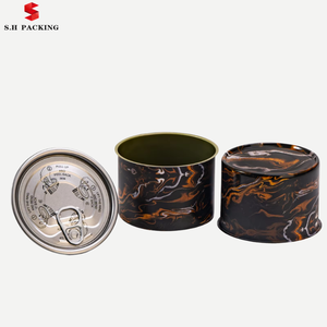Boîtes rondes en métal personnalisées pour <span class=keywords><strong>caviar</strong></span> avec couvercle, boîtes rondes vides pour <span class=keywords><strong>caviar</strong></span> sous vide - Product Image 1