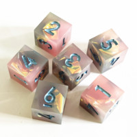 MINI PLANET Résine 16mm 6 pièces Jeu de dés polyédriques D6 faits à la main DND RPG Jeu de société Personnalisé Vente en gros 92g Chine