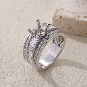 1.469กะรัตทองคำขาว18K ทำด้วยมือประดับเพชรธรรมชาติเครื่องประดับแฟชั่นระยิบระยับแหวนผู้หญิง - Product Image 2