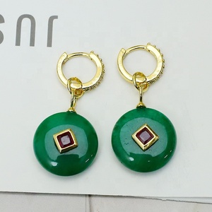 Boucles d'oreilles pendantes pour femmes, faites à la main, multicolores, rondes, style pavé de zircon, avec pierres, charmantes - Product Image 4