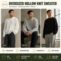 Suéter de Punto Personalizado para Hombre, Lana y Nailon, Tejido Calado, Proveedor de Fábrica al por Mayor, MOQ 50 Piezas, Calidad Premium, Entrega Rápida