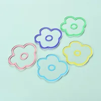 1 pièce de dessous de verre mignon en forme de fleur irrégulière, antidérapant et isolant, réutilisable, pour verres, accessoires de cuisine et de maison