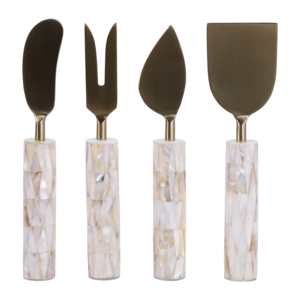 Set di utensili cilindrici per servire con manici a conchiglia per formaggi, per uso in cucina - Product Image 1