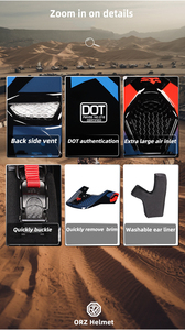 Yeni SMLXL XXL ABS Köpük Astarlı Güvenlikli Tam Yüz Motosiklet Kaskı, Çift Amaçlı İniş Yarışı ATV MTB BMX Cross Motocross için - Product Image 6