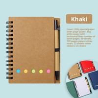 Cuaderno Espiral de Papel Kraft con Diseño Personalizado, Notas Adhesivas Reutilizables, Notas Adhesivas Desprendibles Personalizables