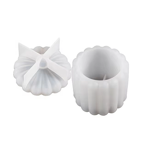 Fábrica al por mayor DIY gran rayas calabaza tipo tanque <span class=keywords><strong>de</strong></span> almacenamiento con tapa resina <span class=keywords><strong>silicona</strong></span> molde hormigón <span class=keywords><strong>yeso</strong></span> maceta M - Product Image 3