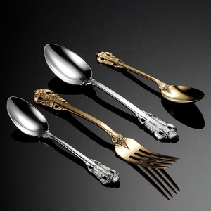 Baroque Gold Royal Design Stainless Steel Flatware Set Luxury Knives and Forks for Parties - Product Image 3