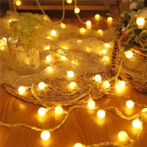 Cordão de luz led para decoração de natal, 10m, 80leds, para jardim, para áreas externas, bola branca, para festa, tema
