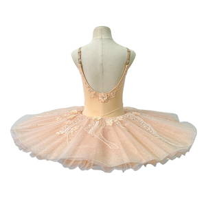 Tutú de Ballet Profesional para Niñas, Color Rosa Melocotón, con Apliques de Encaje y Pedrería, para Representaciones de El Cascanueces - Product Image 2