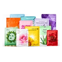 Fabricant de sachets pour masques cosmétiques, sachets en aluminium refermables à fermeture éclair, sachets plats à trois côtés scellés pour les soins de la peau, logo personnalisé
