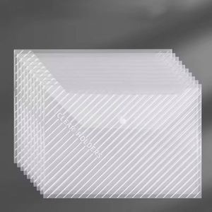 Wholesale <b>A4</b> Transparent Plastic Envelopes <b>File</b> Bags Custom Logo Document <b>Folders</b> School Document Organizers with Snap Button - Product Image 2
