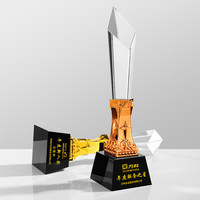 Trofeos de Cristal en Forma de Estrella y Pilar con Grabado de Logotipo Personalizado, Transparentes, de Alta Calidad, al por Mayor