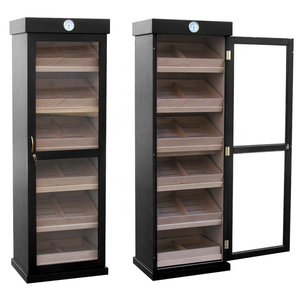 2023 Hot Sale Tall Cigar display cabinet humidor LED large cigar humidors for sale used humidor cabinet