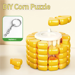 Porte-clés cube de maïs créatif en plastique DIY, anti-stress, casse-tête polyvalent, <span class=keywords><strong>puzzle</strong></span> éducatif pour petit jouet - Product Image 1