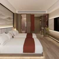 Meubles modernes et écologiques avec panneaux en bois massif personnalisés Ensembles de chambre à coucher et de salon cinq étoiles pour hôtel directement de l'usine