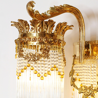 Jewellerytop Rococo Intérieur Éclairage Artistique Led Suspension Lumière Moderne Cristal Verre Applique Murale