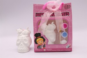 Colgante de calavera de cerámica bisque personalizado, kits de <span class=keywords><strong>pintura</strong></span> DIY para interiores de Halloween, figuras artesanales de estilo clásico creativo, 6 pinturas para manualidades - Product Image 2