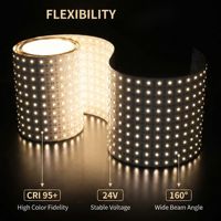 Panneau de rétroéclairage LED flexible DC24V SMD2835 2200K-6500K, mat lumineux dimmable pour mur en onyx, marbre, pierre translucide