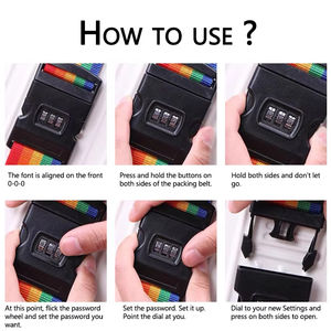 Nylon ajustável Bagagem Bagagem Mochila Mala Bagagem Strap Bagagem <span class=keywords><strong>Rainbow</strong></span> Belt Bagagem Strap - Product Image 6