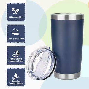 <span class=keywords><strong>YOSHI</strong></span> 20oz 30oz gobelet Double paroi en acier inoxydable isolé voiture tasses à café poudre enduit gobelet voyage tasse avec paille - Product Image 4