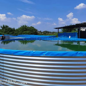 Réservoir d'élevage de poissons circulaire de haute qualité 113t, acier galvanisé haute densité, élevage de crevettes, bassin d'aquaculture, modèle personnalisable - Product Image 1