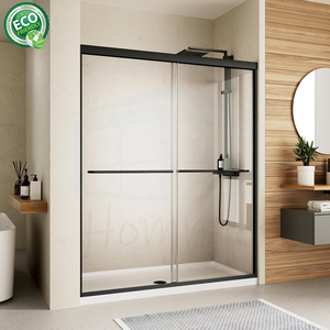 Porte de douche semi-cadre 10 mm en verre transparent nickel brossé coulissante silencieuse vente en gros - Product Image 4