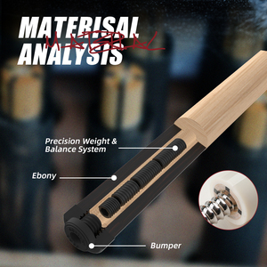 KONLLEN AK75-001 Taco de Billar de Fibra de Carbono Mejorado con Incrustaciones Reales, Punta de 12.5mm, Tecnología de Baja Deflexión, Eje de Abulón AK75 - Product Image 6