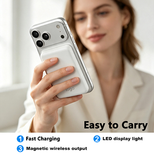 Power Bank Magnetico Wireless Personalizzato per <span class=keywords><strong>iPhone</strong></span> 5000mAh, Powerbank Magnetico Sottile 10000mAh - Product Image 4