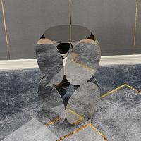 Table d'appoint ronde en acier inoxydable argenté avec finition dorée, design unique, mobilier moderne pour la maison, table d'angle pour canapé, pour hôtel