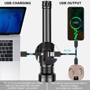 Super brillante XHP90.2 <span class=keywords><strong>LED</strong></span> antorcha táctica <span class=keywords><strong>90000</strong></span> <span class=keywords><strong>lúmenes</strong></span> USB recargable <span class=keywords><strong>linterna</strong></span> de aleación de aluminio con luz de trabajo COB - Product Image 4