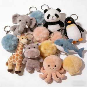 30.000 stijlen Factory Promotie 4 inch populaire stijl pluche sleutelhanger speelgoed cadeau tas charms kleine dieren design speelgoed voor kinderen - Product Image 1