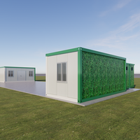 Usine personnalisée, conteneur de paquet plat vert portable, maison avec armoire de toilette utilisée, maison préfabriquée pour l'australie