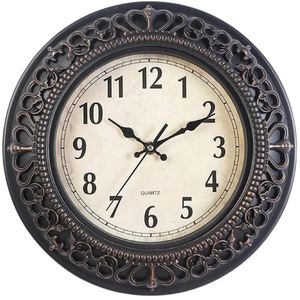 Orologio da Parete Stile Antico SC ECOMMERCE 30,5 cm con Effetto Legno Finitura Bronzo Dorato Made in Italy - Product Image 1