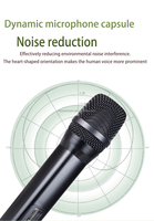 Microphone sans fil à double canal rechargeable Microphone à main sans fil 2.4G avec Echo Treble Bass pour le karaoké Sing