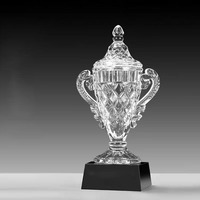 Coupe de trophée en verre cristal haut de gamme personnalisée avec gravure étanche et impression UV pour événements sportifs - Récompense