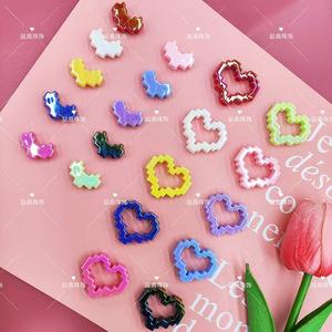 <span class=keywords><strong>Perline</strong></span> Decorative a Cuore Pixel in Acrilico Placcato Colorato, Combinazione di <span class=keywords><strong>Perline</strong></span> Fai-da-te per Catene di Telefoni Cellulari, Accessori Gioiello, <span class=keywords><strong>Perline</strong></span> Decorative per Penne - Product Image 5