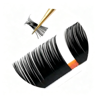 Extensions de cils Double Classics LC Curl Wrapping Lash Manga Russian Wispy Fly Lashes 5D pré-fabriquées