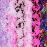 Plume multicolore arc-en-ciel Chandelle Boas 2 mètres/yards plumes de boa de dinde teintées 60g 80g 100g pour fête de carnaval