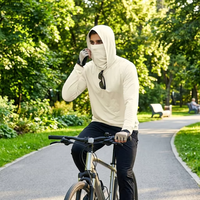 Vente en gros de sweat-shirts à capuche pour hommes avec protection solaire UPF 50+, masque intégré, séchage rapide, manches longues, chemise de pêche performante, haut anti-UV